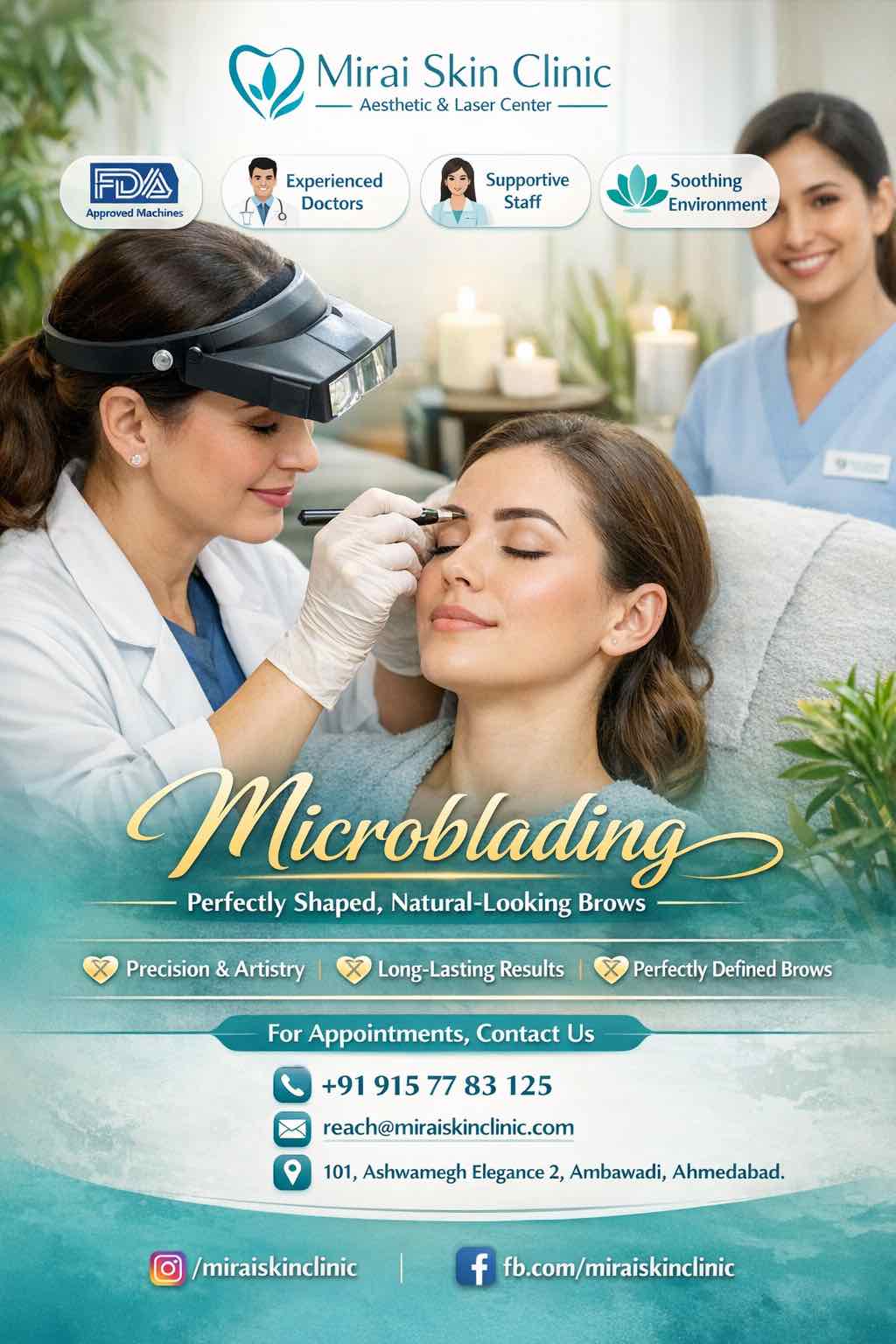 Microblading treatment at Mirai Skin Clinic Ahmedabad
